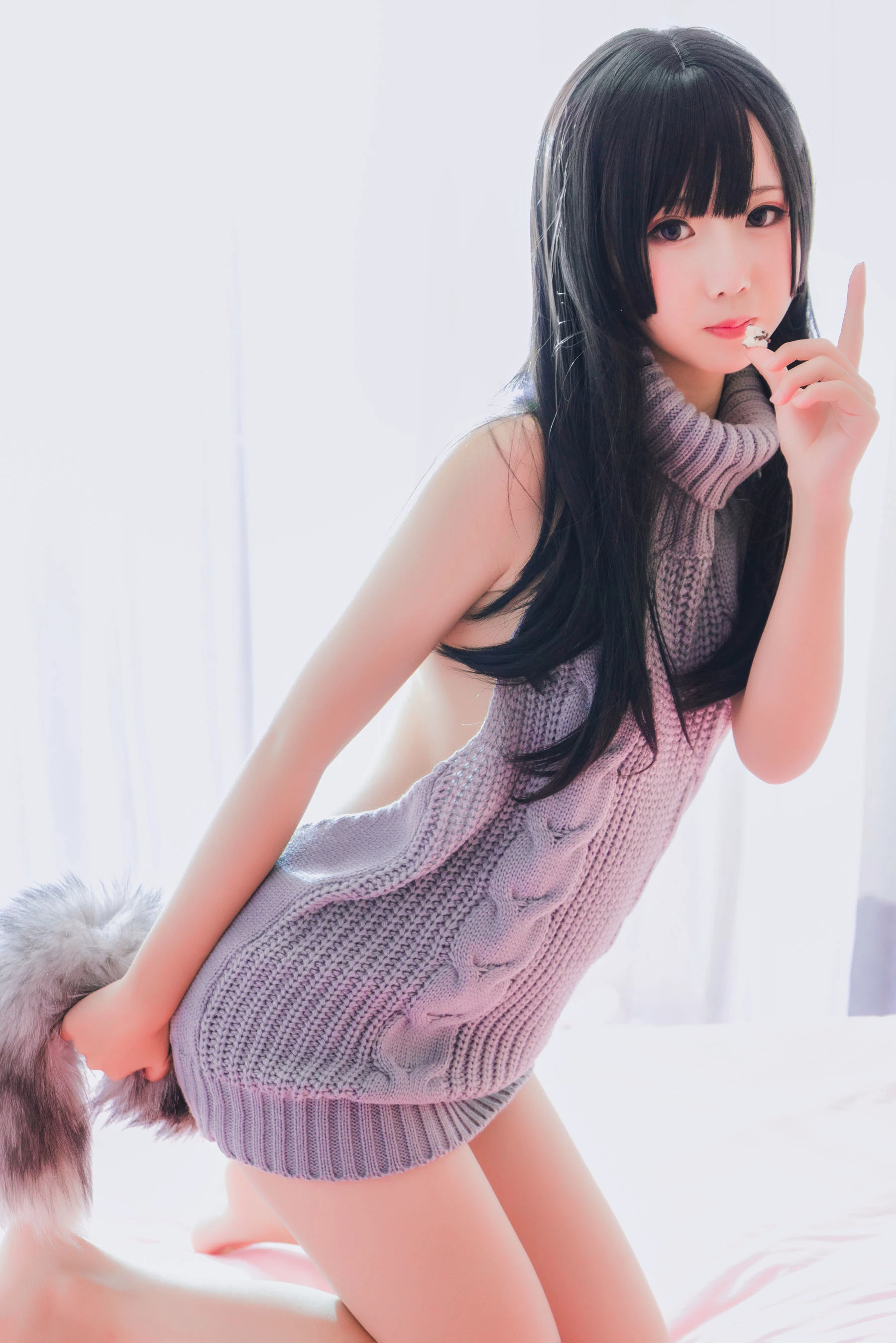 面饼仙儿 – 露背毛衣！！插图2