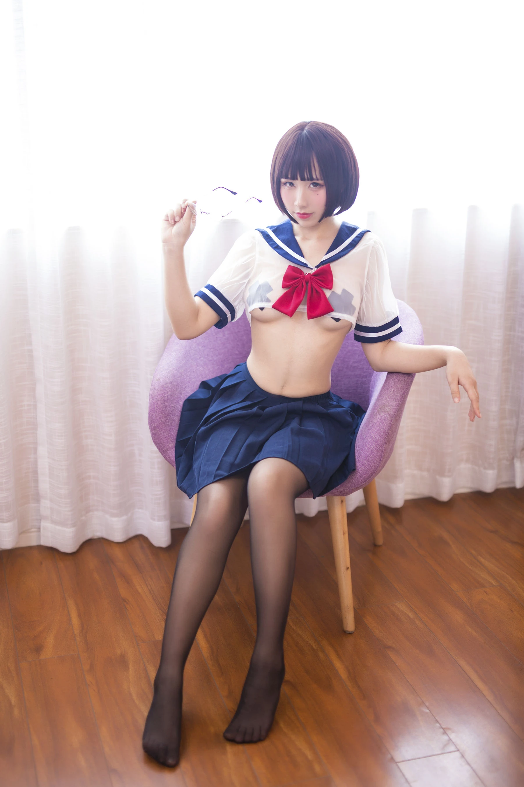 动漫博主九曲Jean JK透明制服插图4