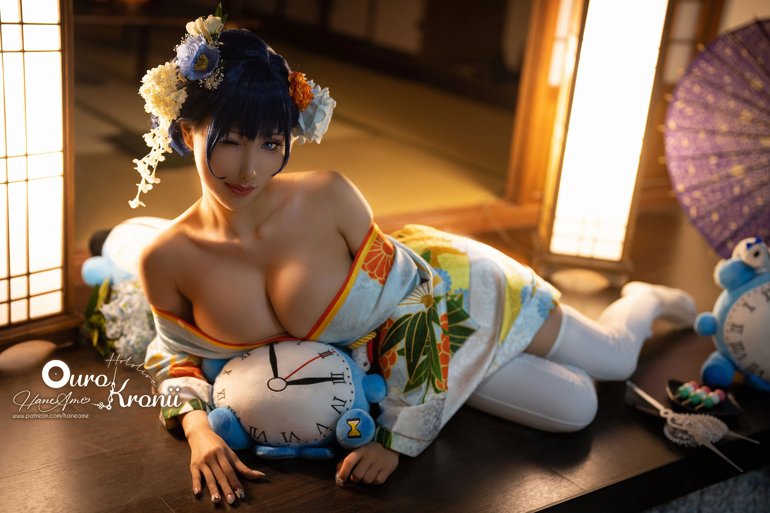 Hane Ame 雨波 – Hololive Kronii 時間 Kimono插图3