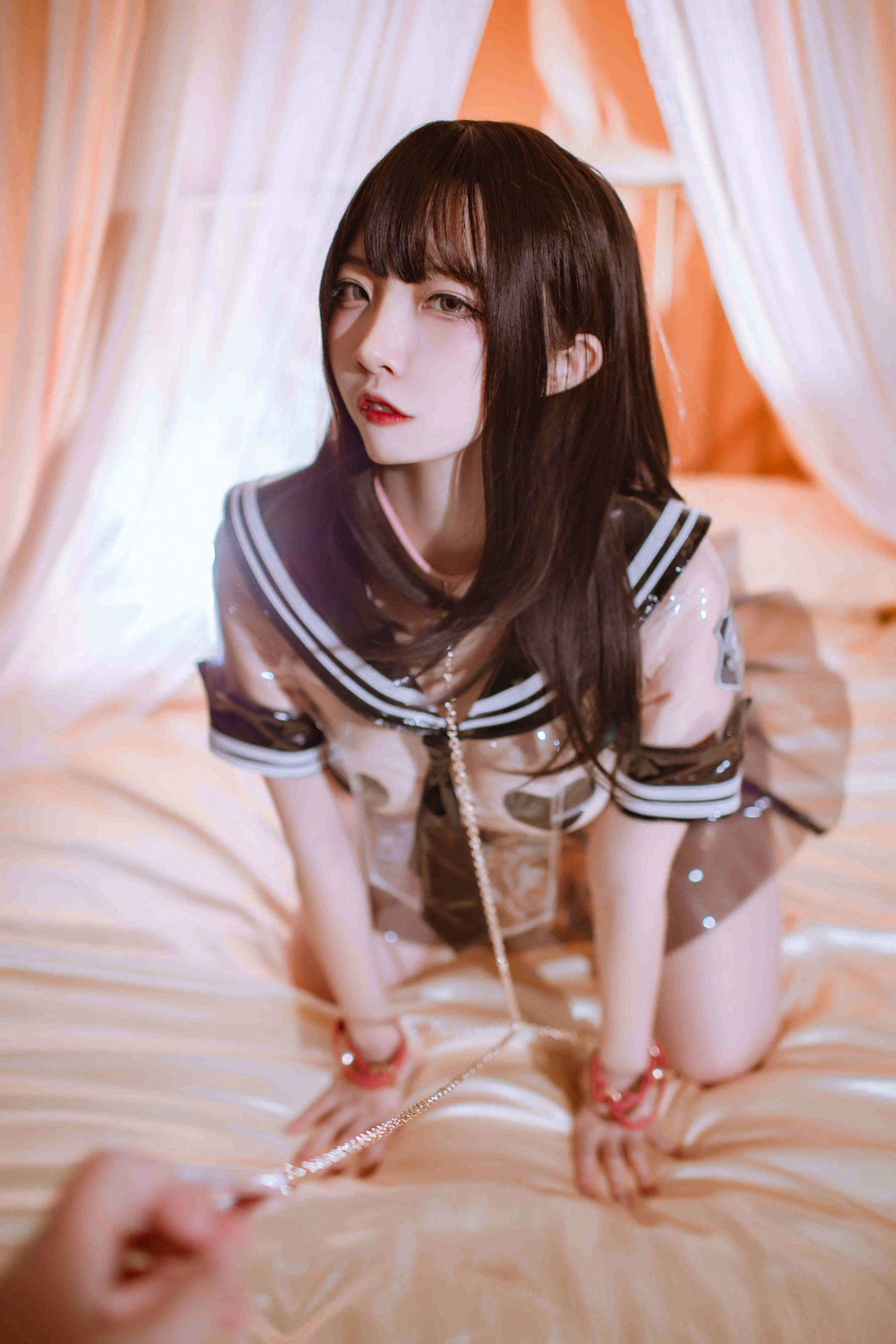 人气Coser二佐Nisa – 透明JK插图1