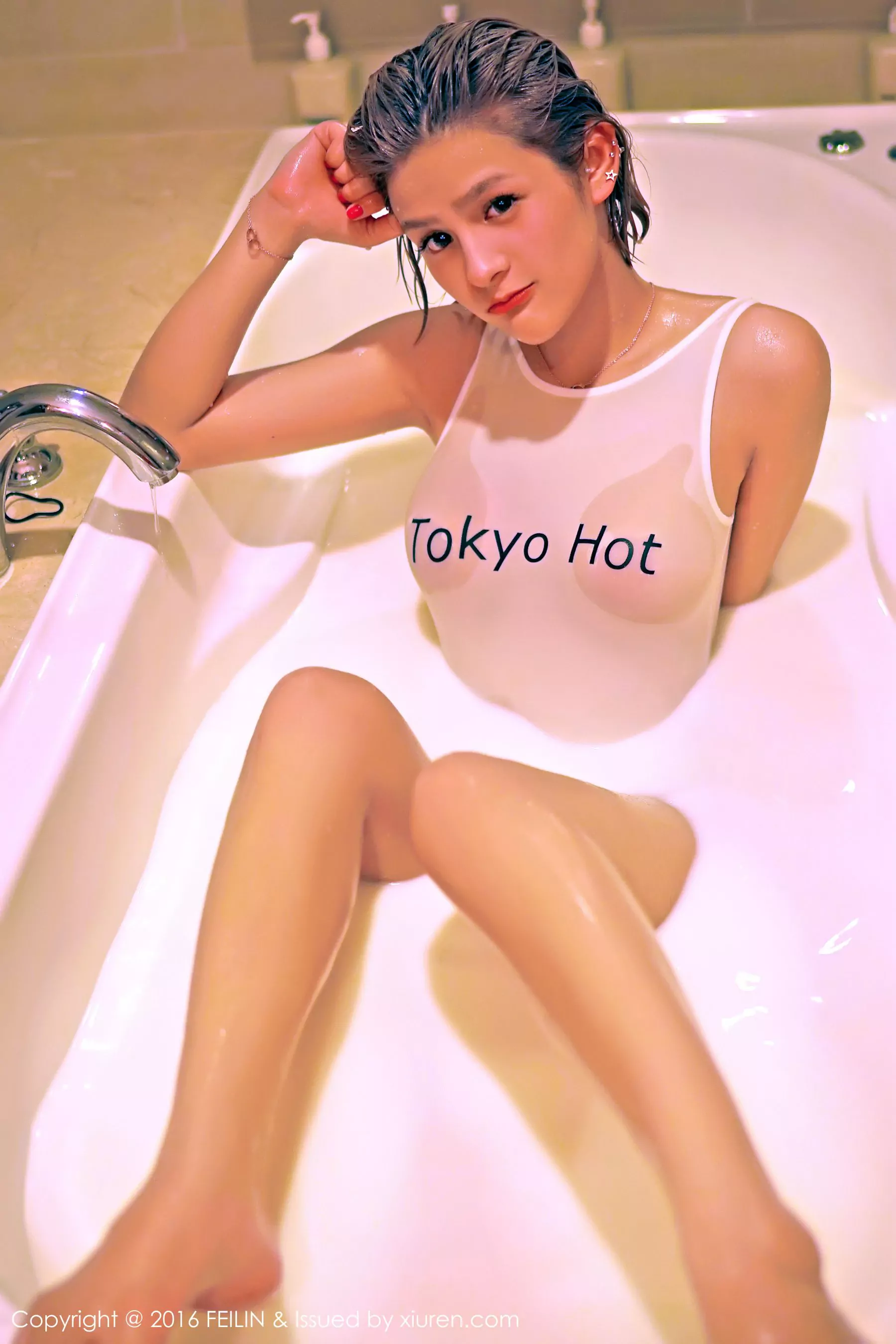 史雯Swan《Tokyo Hot湿身+蕾丝内衣》 嗲囡囡 Vol.037插图3