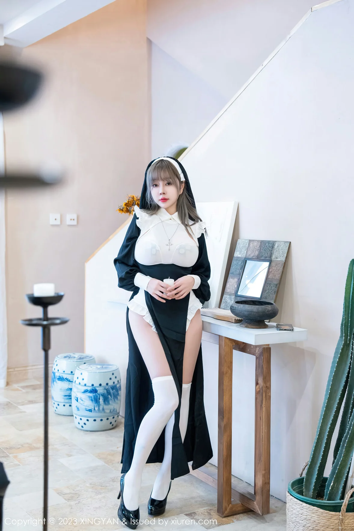 星颜社 Vol.187 王雨纯 性感黑色修女性感写真 [76P]高清在线欣赏-撸撸奈子