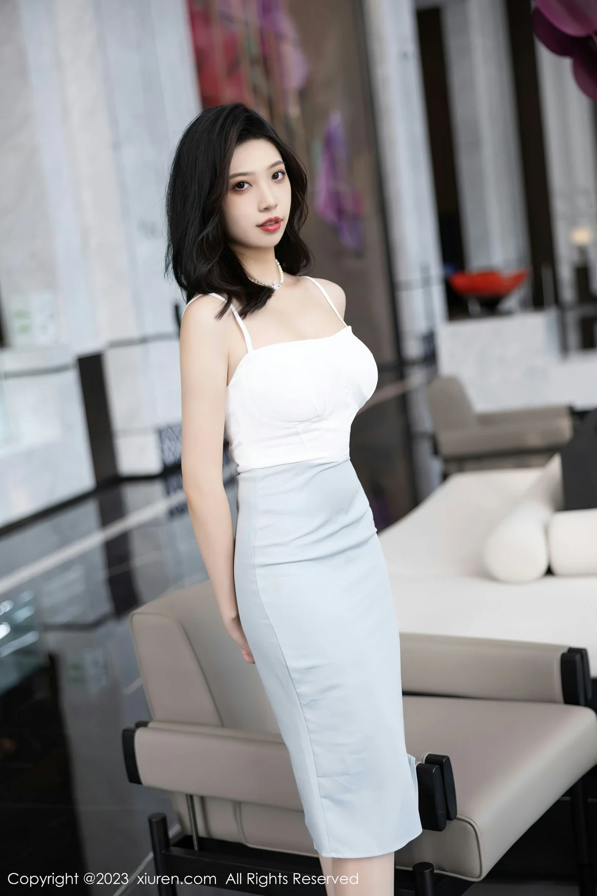 XiuRen 秀人 No.6898 郑颖姗Bev 白色蕾丝内衣性感写真 [83P]插图1