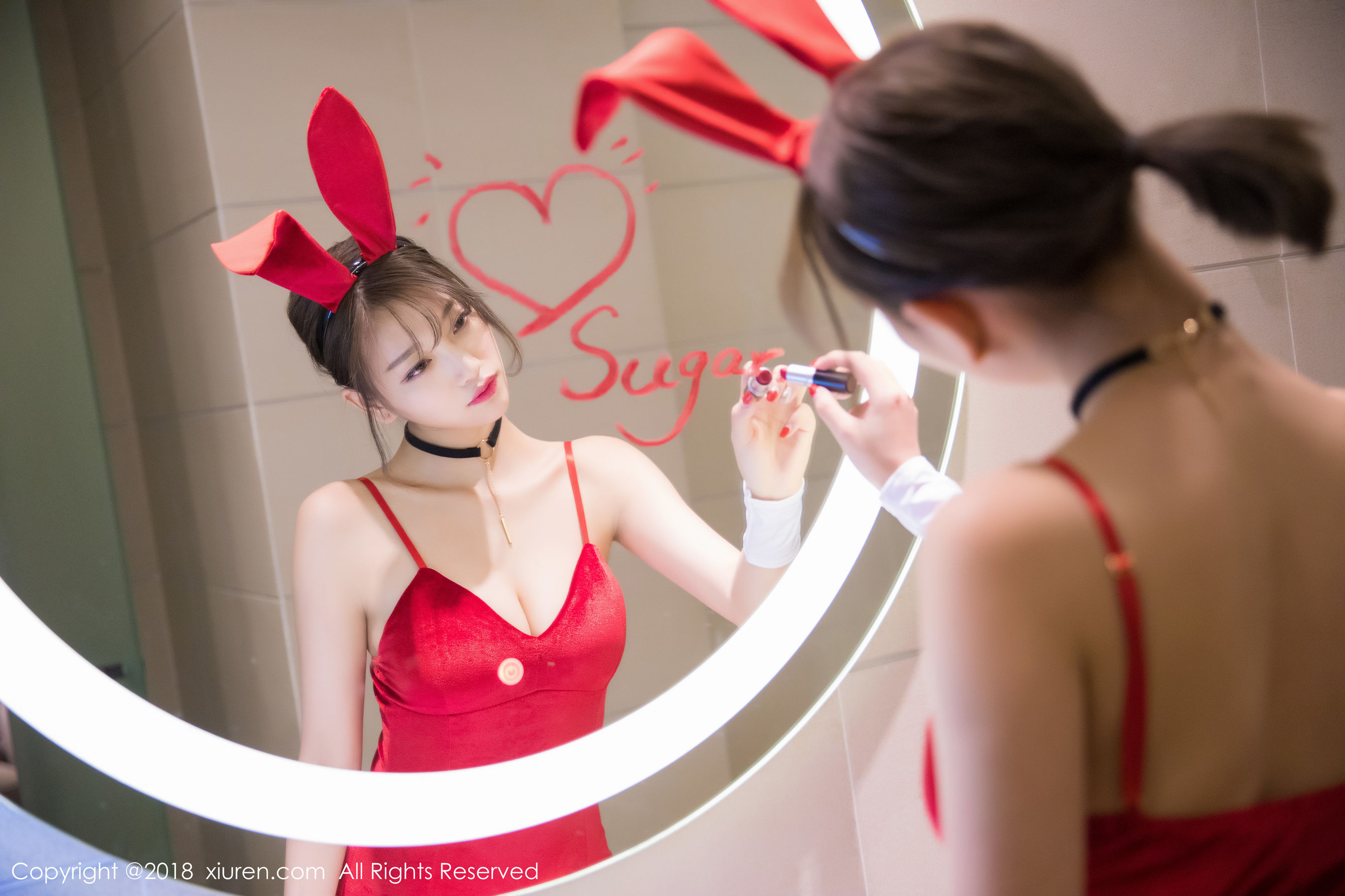 杨晨晨sugar《黑丝兔女郎+浴室湿身系列》 XiuRen 秀人网 No.1033插图6