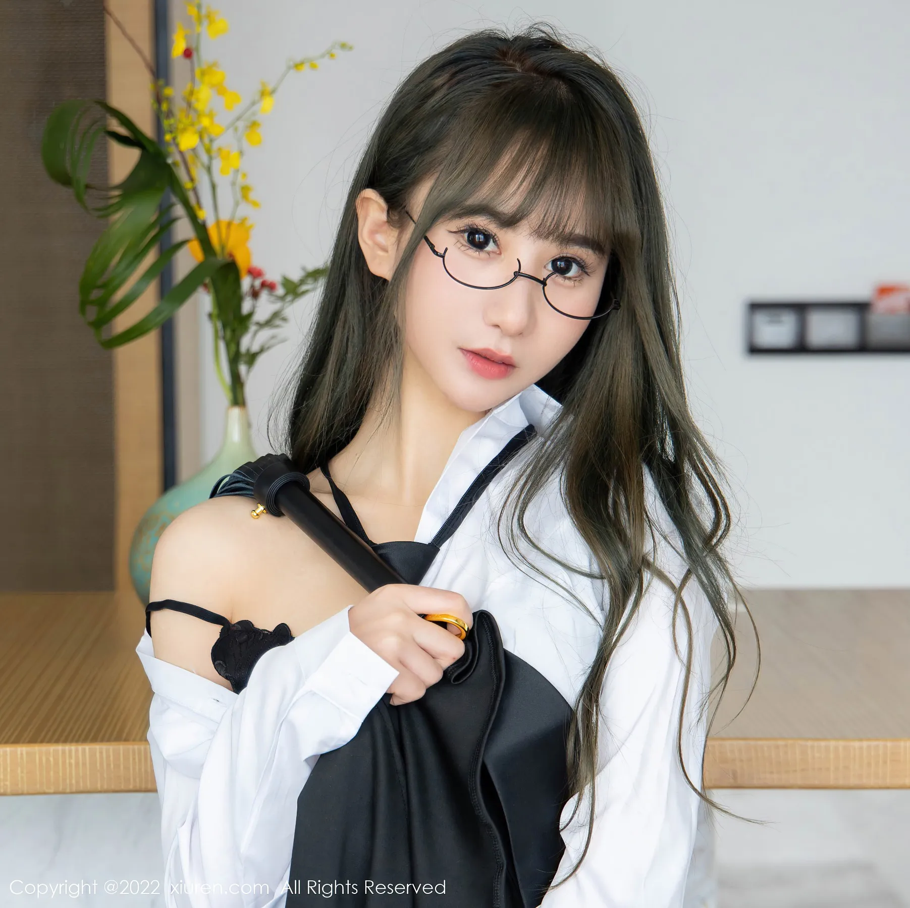 秀人网 No.4789 小果冻儿 白T学生装插图3