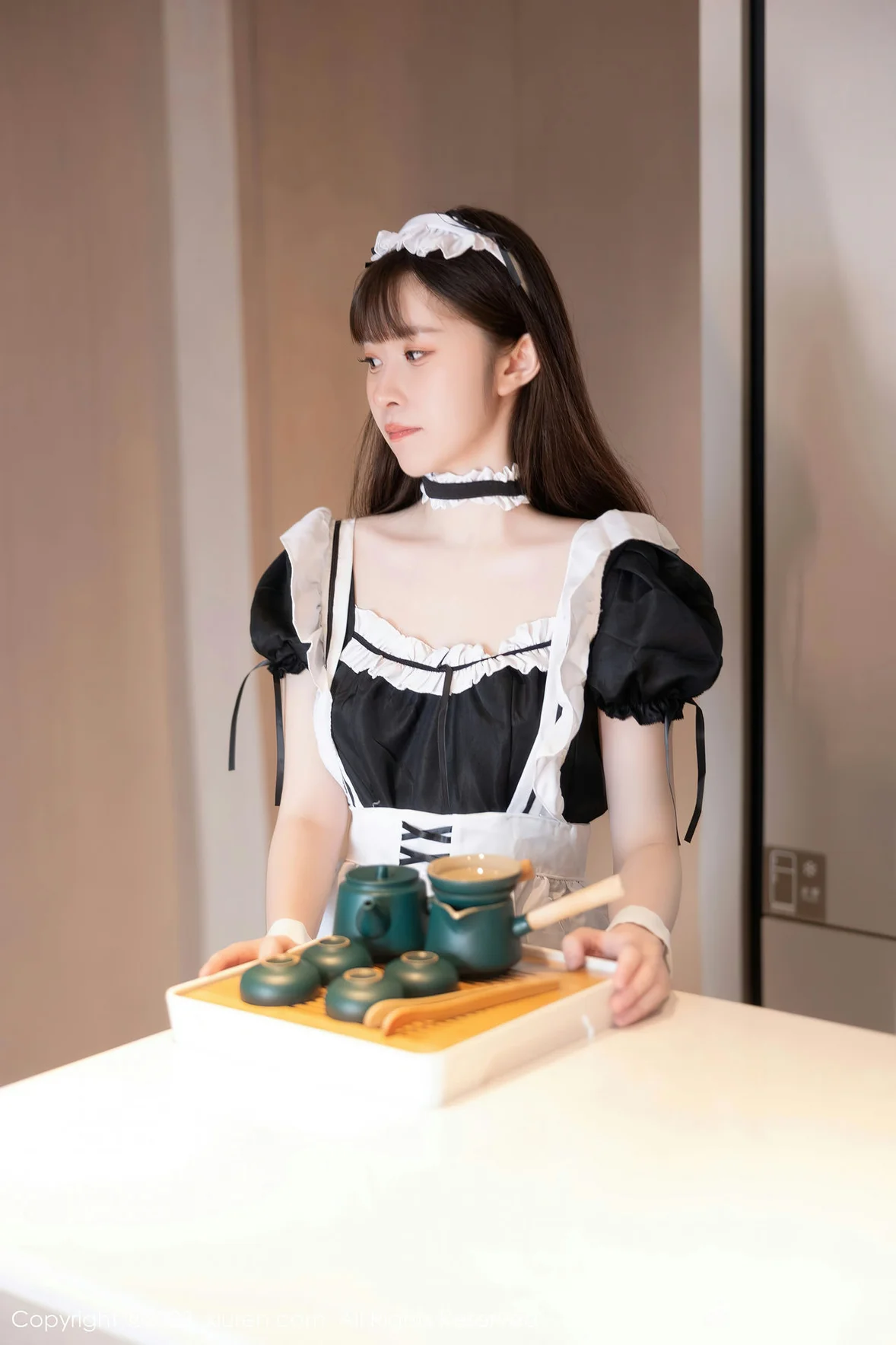 XiuRen 秀人 No.7034 林悠悠 黑色女仆性感写真 [85P]插图5