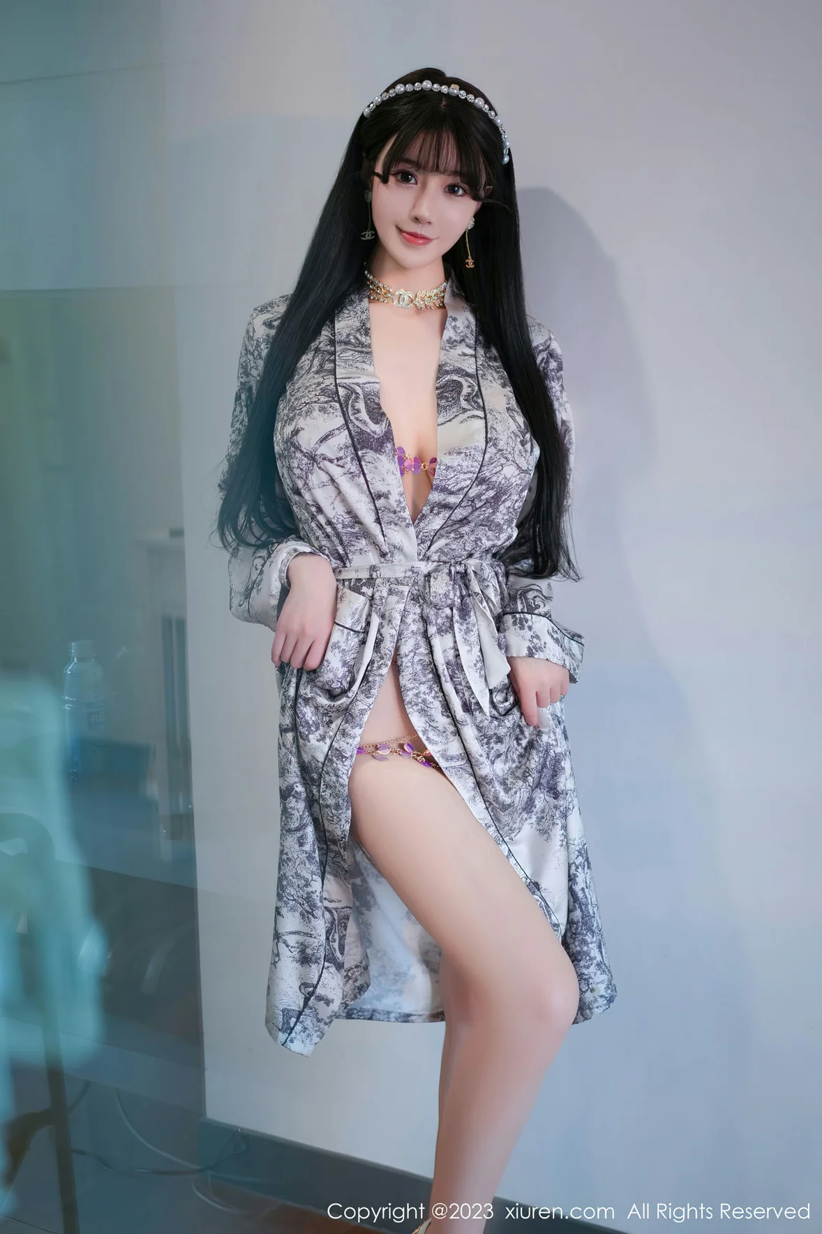 XiuRen 秀人 No.6932 朱可儿Flora 灰色睡袍性感写真 [71P]插图2