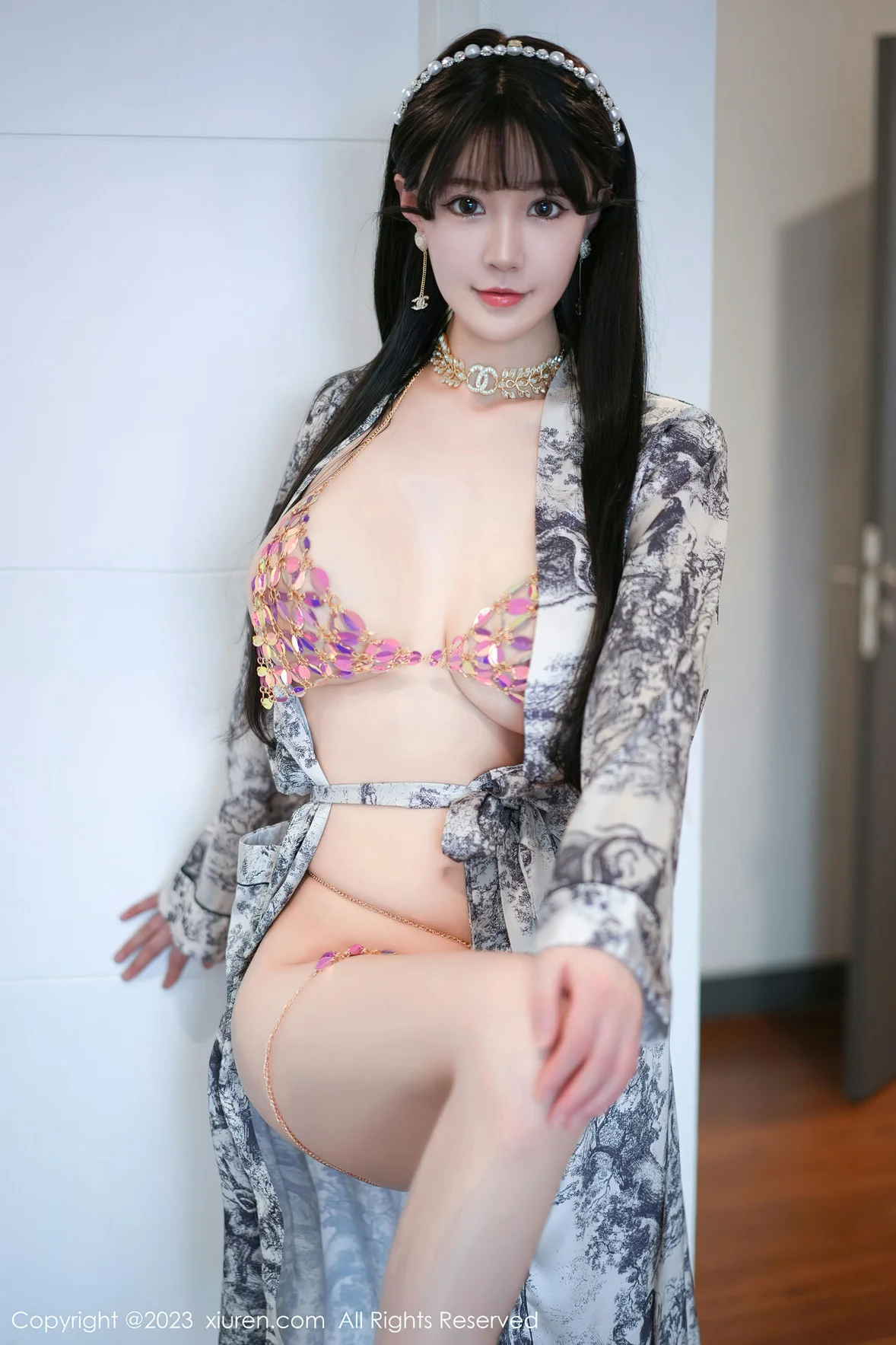 XiuRen 秀人 No.6932 朱可儿Flora 灰色睡袍性感写真 [71P]插图7